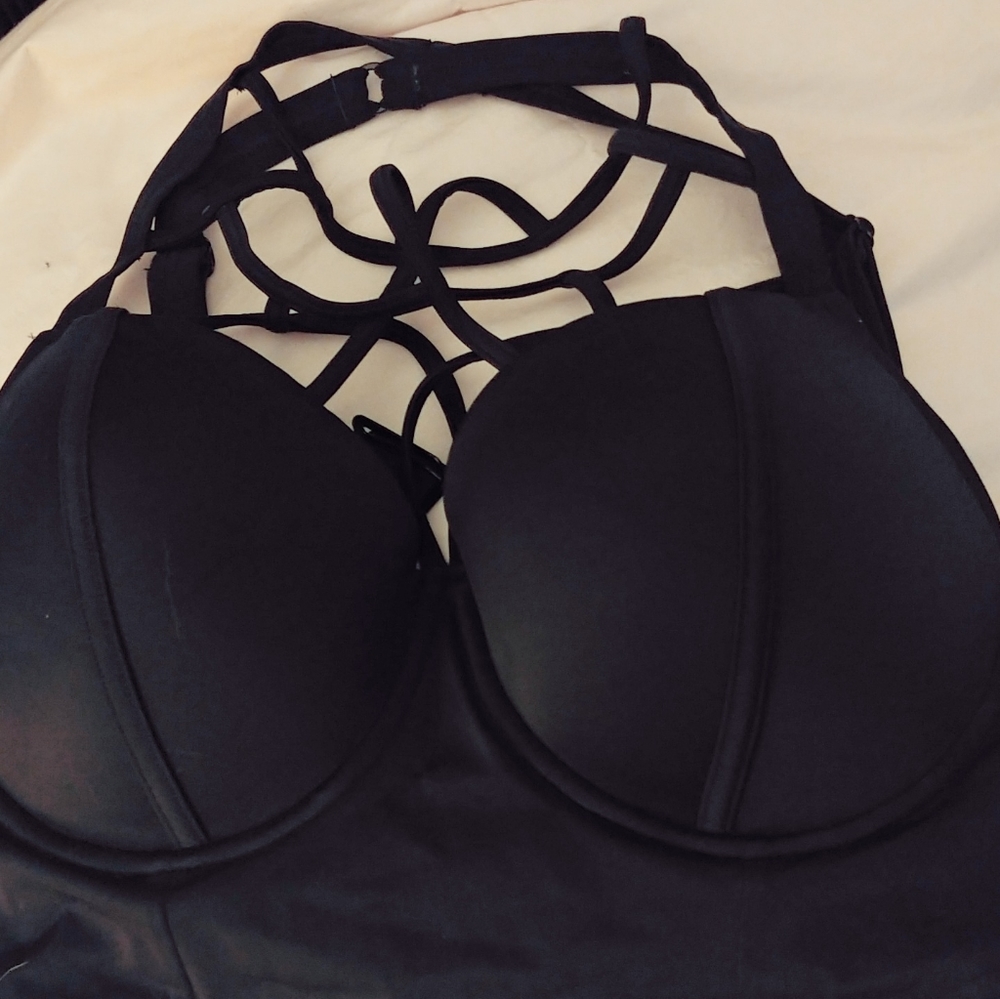 Torrid Black Strappy Bikini Top